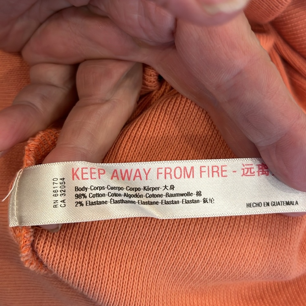EUC Free People Beach Social Set peach cropped raw edge long sleeve hoodie - Picture 11 of 11